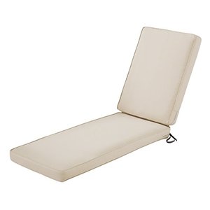 lot 51301 image: Classic Accessories Montlake FadeSafe Water-Resistant 80 x 26 x 3 Inch Patio Chaise Lounge Cushion, Antique Beige, Patio Cushion