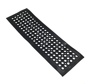 lot 51320 image: Ottomanson DirtOff Collection Circle Holes Design Rubber Stair Treads, 5 Pack, 10 X 30, Black
