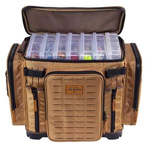 lot 51321 image: Plano Guide Series Tackle Bag  Premium Tackle Storage with No Slip Base and Included Stows, Khaki with Brown and Black Trim, 3700XL (PLABG371)