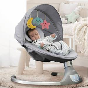 lot 51619 image: JOOL BABY PRODUCTS Nova Motorized Portable Baby Swing for Infants - Bluetooth Music Speaker with 10 Preset Lullabies, Gray