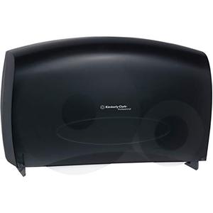 lot 51622 image: Kimberly Clark Professional Combo Unit Toilet Paper Dispenser (09551), Cored Standard Roll Compatible, Smoke (Black), 1  Case