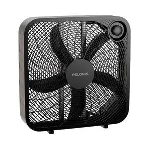 lot 51642 image: PELONIS PFB50A2ABB-V 3-Speed Box Fan for Full-Force Circulation with Air Conditioner, Black, 2020 New Model