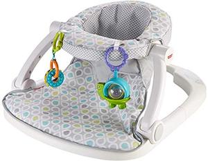 lot 51658 image: Fisher-Price Sit-Me-Up Floor Seat - Honeydew Drop, portable infant chair with toys