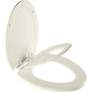 lot 52130 image: Mayfair 1888SLOW 346 NextStep2 Toilet Seat with Built-In Potty Training Seat, Slow-Close, Removable that will Never Loosen, ELONGATED, BiscuitLinen