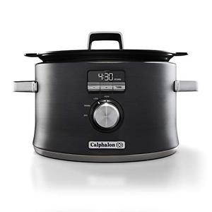 lot 52135 image: Calphalon Slow Cooker with Digital Timer and Programmable Controls, 5.3 Quarts, Stainless Steel