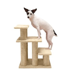lot 52136 image: FurHaven Pet Stairs Steady Paws 3-Step Pet Stairs, Cream