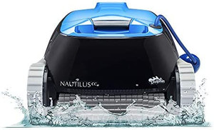 lot 52599 image: DOLPHIN Nautilus CC Automatic Robotic Pool Cleaner - Ideal for Above and In-Ground Swimming Pools up to 33 Feet - with Large Capacity Top Load Filter Basket   (Retails $629)