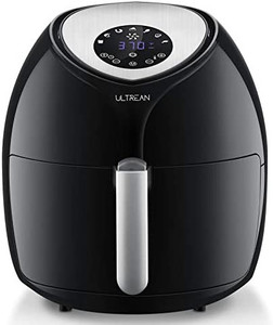 lot 52619 image: Ultrean Air Fryer 6 Quart, Large Family Size Electric Hot Air Fryer XL Oven Oilless Cooker with 7 Presets, LCD Digital Touch Screen and Nonstick Detachable Basket, UL Certified, 1700W (Black)
