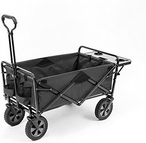 lot 52632 image: Mac Sports Collapsible Outdoor Utility Wagon with Folding Table and Drink Holders, Gray