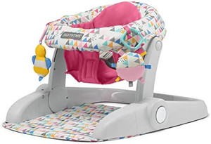 lot 52644 image: Summer� Learn-to-Sit 2-Position Floor Seat (Funfetti Pink) Sit Baby Up in This Adjustable Baby Activity Seat Includes Toys