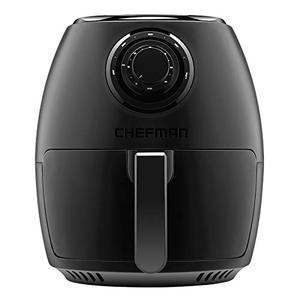 lot 52652 image: CHEFMAN Small Air Fryer Healthy Cooking, 3.6 Qt, Nonstick, User Friendly and Dual Control Temperature, w 60 Minute Timer & Auto Shutoff, Dishwasher Safe Basket, Matte Black, Cookbook Included