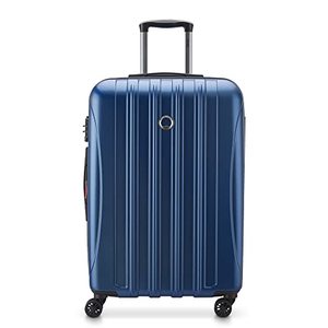 lot 52661 image: DELSEY Paris Helium Aero Hardside Expandable Lug gage with Spinner Wheels, Blue Textured, Checked-Medium 25 Inch   Unlocked, No Key   (SOLD AS IS)