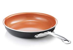 lot 53056 image: Gotham Steel Nonstick Frying Pan - 11 Inch Ceramic Frying Pans Nonstick Pan Skillets Nonstick Non Stick Pan Cooking Pan Fry Pan Skillet Large Frying Pan Non Sticking Pan Dishwasher Safe  (Appears to have been used)  (SOLD AS IS)