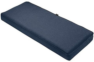 lot 53071 image: Classic Accessories Montlake Water-Resistant 42 x 18 x 3 Inch Outdoor BenchSettee Cushion, Patio Furniture Swing Cushion, Heather Indigo Blue, Patio Loveseat Cushion