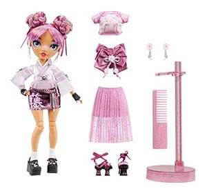 lot 64680 image: Rainbow High Lila Yamamoto- Mauve Purple Fashion Doll. 2 Designer Outfits to Mix & Match with Accessories, Great Gift for Kids 6-12 Years Old and Collectors