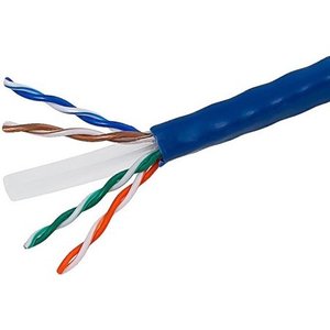 lot 64693 image: Monoprice Cat6 Ethernet Bulk Cable - 1000 Feet - Blue Network Internet Cord - Stranded, 550Mhz, UTP, Pure Bare Copper Wire, 24AWG   (Retails $160)