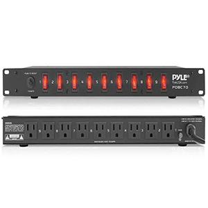 lot 64710 image: PDU Power Strip Surge Protector - 150 Joules,9 Outlet Strips Surge Protector z - Heavy-Duty Electric Extension Cord Strip - 1U Rack Mount Protection Power Outlet Strip - 9 Front Switch - Pyle PDBC70
