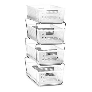 lot 64711 image: Madesmart Stackable Two Tier Organizer with Dividers and Extra Set of Steel Legs, 2, Frost