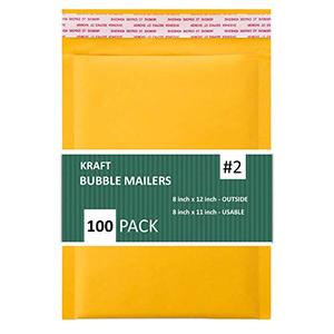 lot 64714 image: Sales4Less #2 8.5x12 Inches Kraft Bubble Mailers Shipping Padded Envelopes Pack of 100