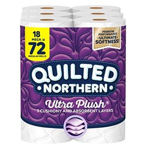 lot 64740 image: Quilted Northern Ultra Plush Toilet Paper, 18 Mega Rolls  72 Regular Rolls, 3-Ply Bath Tissue