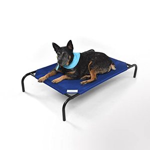 lot 64748 image: Coolaroo The Original Cooling Elevated Pet Bed, Medium, Aquatic Blue