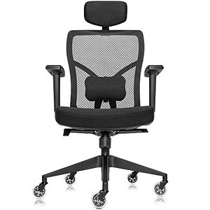 lot 67408 image: The Office Oasis Ergonomic Mesh Office Chair with Roller Blade Wheels, Black