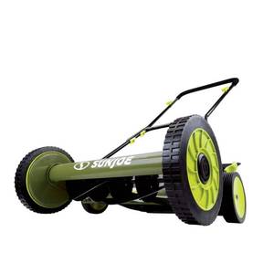 lot 67409 image: Sun Joe - MJ501M Manual Reel Mower w Grass Catcher  18 inch - Green