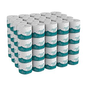 lot 67411 image: Georgia-Pacific Angel Soft ps 16880 White 2-Ply Premium Embossed Bathroom Tissue, 4.05 Length x 4.0 Width (Case of 80 Rolls, 450 Sheets Per Roll)