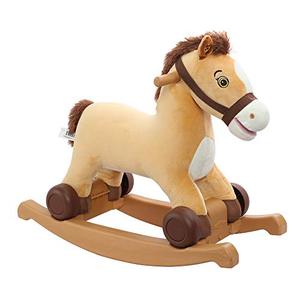 lot 67425 image: Rockin Rider Charger 2-in-1 Pony Ride-On, Beige