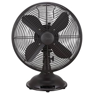 lot 67431 image: Hunter 90406z All Metal Retro Table Fan - Powerful 3 Speeds and Smooth Oscillation, 12, Oil-Rubbed Bronze