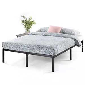 lot 67440 image: Best Price Mattress 14 Inch Metal Platform Beds w Heavy Duty Steel Slat Mattress Foundation (No Box Spring Needed), Black