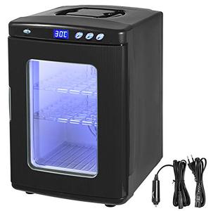 lot 67445 image: Happybuy Black Reptile Incubator 25L Scientific Lab Incubator Digital Incubator Cooling and Heating 5-60°C Reptile Egg Incubator 12V110V Work for Small Reptiles
