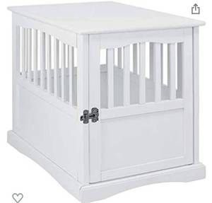 lot 9478 image: Casual Home Wooden Medium Pet Crate, End Table, White