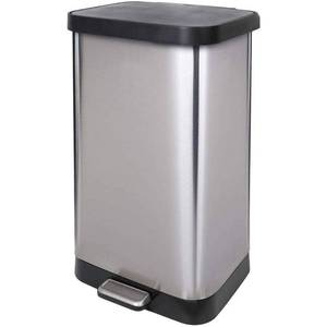 lot 9487 image: GLAD Extra Capacity Stainless Steel Step Trash Can with Clorox Odor Protection of The Lid, Fits Kitchen Pro 20 Gallon Waste Bags