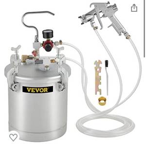 lot 9498 image: VEVOR Paint Tank 10L Pressure Pot Paint Sprayer 2.5 Gallon Pressure Spray Gun Regulator (10L 1.5mm) - retails $100