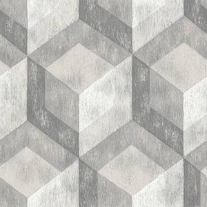 lot 9517 image: NuWallpaper NU2277HD2 Bauhaus Weathered Wood Peel & Stick Peel and Stick Wallpaper, Grey