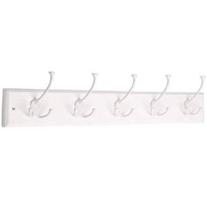 lot 9564 image: Liberty Hardware 129850 Five Tri-Hook 27 Wide Heavy-Duty Coat and Hat Rack