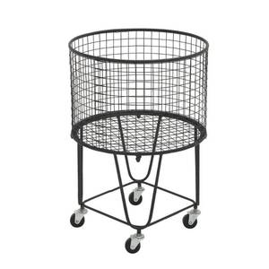 lot 9570 image: CosmoLiving by Cosmopolitan Black Industrial Metal Storage Cart, 25 x 17