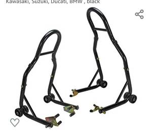 lot 9571 image: Extreme Max 5600.3261 Sport Bike Motorcycle Front & Rear Spool-Style Lift Stand