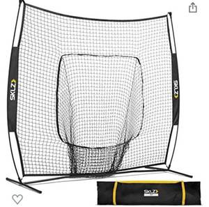 lot 9592 image: SKLZ Portable Baseball and Softball Hitting Net with Vault