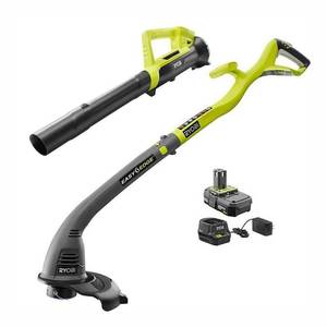 lot 41 image: ONE 18-Volt Lithium-Ion String TrimmerEdger and Blower Combo Kit 2.0 Ah Battery and Charger Included