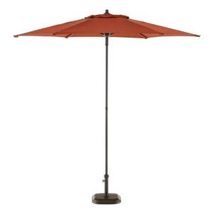 lot 43 image: StyleWell 7.5 ft. Steel Market Outdoor Patio Umbrella in Chili Red