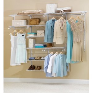 lot 107 image: Rubbermaid 2060338 4 to 8 White Deluxe Closet Kit
