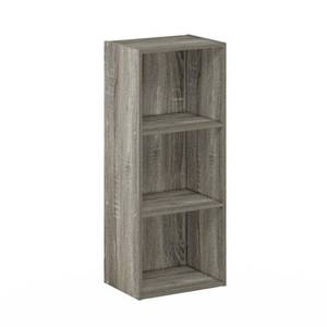 lot 257 image: Furinno Tropika 31.49 in. French Oak Wood 3-Shelf Standard Bookcase with Storage