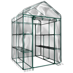 lot 308 image: Home-Complete HC-4202 Walk-In Greenhouse- Indoor Outdoor with 8 Sturdy Shelves-Grow Plants, Seedlings, Herbs, or Flowers In Any Season-Gardening Rack
