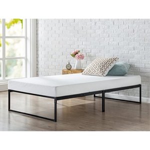 lot 319 image: Zinus Lorelei 12 Inch Platforma Bed Frame  Mattress Foundation  No Box Spring Needed  Metal Slat Support, Twin