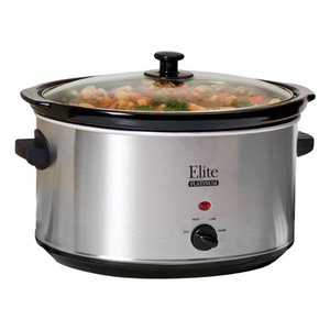 lot 333 image: Elite Gourmet - 8.5Qt. Slow Cooker - brushed stainless steel