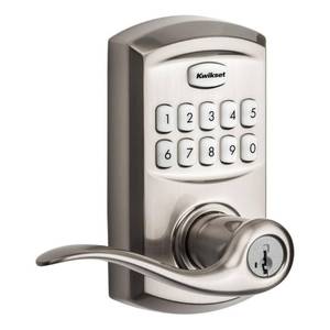 lot 199 image: Kwikset 917 SmartCode� Electronic Residential Lever in Satin Nickel