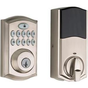 lot 200 image: Kwikset 913 Smartcode� Traditional Electronic UL Keypad Deadbolt Featuring SmartKey Security in Satin Nickel