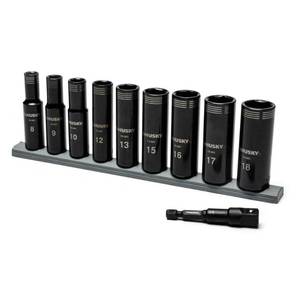 lot 215 image: Husky 38 in. Drive Thin Wall Deep Impact Socket Set MM (10-Piece)